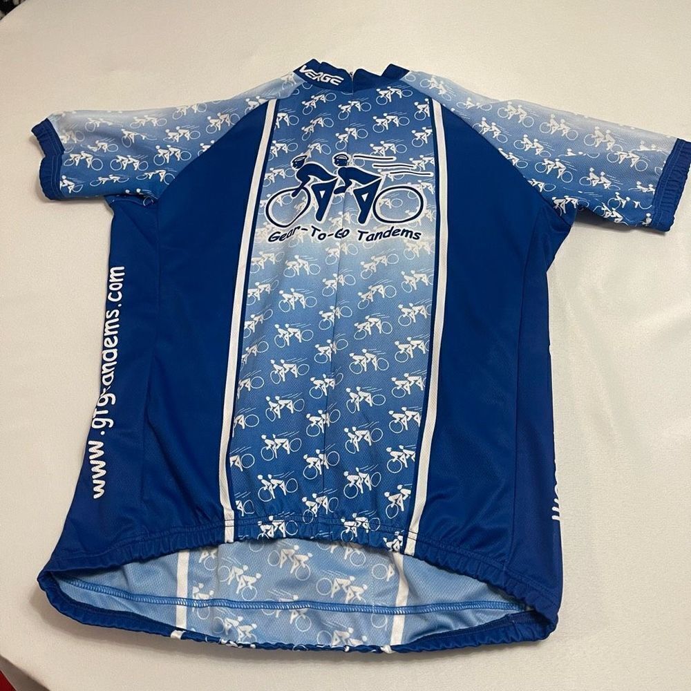 Verge Sport Gear To Go Tandem Blue Cycling Jersey Size Large